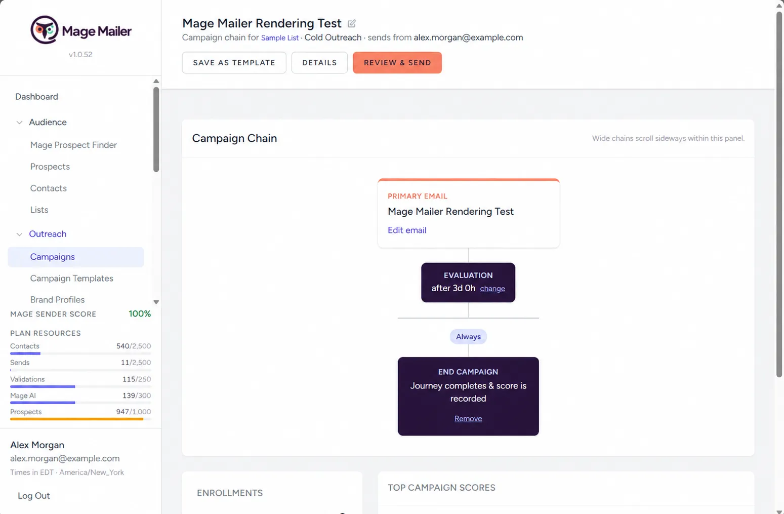 Campaign Builder chain and the Social Media worklist