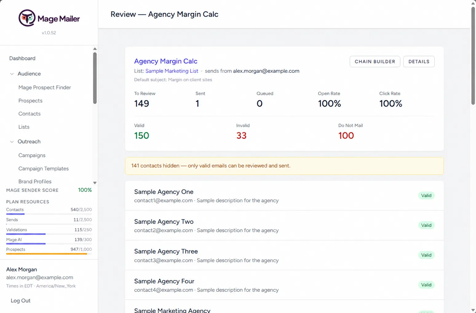 Review & Send with the Quality Check panel